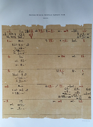 Image 8 of 27 for Facsimilé of the Rhind mathematical papyrus[newline]M0265b-08.jpg